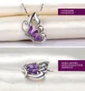 Saphir naturel améthyste pendentif 925 collier en argent Sterling femme mode Fine papillon bijou violet cristal pierre de naissance cadeau