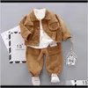 Sets Clothing Baby Maternity Drop Delivery 2021 Toddler Kids Baby Boys Girls Jacket Coat Shirt Pants 3Pcs Outfit Clothes Set Vqkla