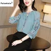 Women's Blouses & Shirts Women Tops And Solid White Chiffon Office Shirt Thin Beautiful 2022 Long Sleeve Clothes