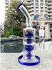 Blauwe glazen pijpen Dab Rig Hookahs Super Reflux System Oil Rigs Rook Water Bongs met heldere kom 14 mm