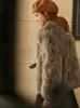 Minimalism Winter LuxuryFur Coat Women's Jacket Fashion Thick 100%wool&Fox Causal Lapel Female 12070613 210527
