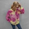 Giacca da donna autunno con cerniera giacca invernale da donna vintage in colori a contrasto Tie-Dye - Giacca in peluche a maniche lunghe da donna 210514