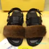 Large size New pattern high quality Latest Man Women Letter Mink sandals Slides Fashion Slippers with Flat Mules in Luxurious Mink Fur San