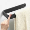 Toilet Roll Paper Holder Black Bathroom Tissue Rack Wall Mounted Kitchen Towel holder Storage shelf 210709