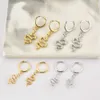 Andywen 925 Sterling Zilver Goud Kleine Snake Hanger Pendiente Drop Earring Crystal CZ Zirkoon Piercing Fijne Sieraden 210608