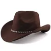 Cappelli jazz in feltro da donna in lana di moda di alta qualità Cappello Fedora da cowboy occidentale da uomo a tesa larga unisex Panama Party