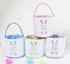 Pasen basket feestelijke schattige bunny oor emmer creatieve snoep gift zak Easters konijn ei draagtassen met konijnenstaart rre12460