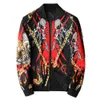 Luxo impressão bombardeiro jaquetas homens fino casual jaquetas primavera moda streetwear social blusão casaco outwear top roupas 210527
