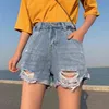 Kort femme kvinnors denim shorts plus storlek 5xl sommar hög midja blå brett ben casual damer jeans för kvinnor 210429