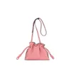 Bag Leather Women's Bag Fashion Simple Blsing Single Shoulder Slung Bucket Cowhide Drawstring