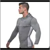 & Sweatshirts Mens Apparel Drop Delivery 2021 Autumn Men Zipper Thin Sweatshirt Hoodies Man Bodybuilding Workout Hooded Jacket Male Gyms Fitn