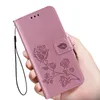 Flower Phone Case för Samsung Galaxy A03 Core A13 4G 5G A22 A32 A33 A41 A42 A50 A52 A53 Flip Leather Stand Book Cover Back Etui6370252