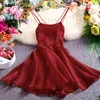 Korobov Beach Style Women Vacation Dress Korean Spaghetti Strap Backless High Waits Vestidos Summer Solid A-Line Vestidos 210430