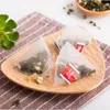 Piramid Tea Bag Filtry Nylon Tea Bag Pojedynczy Ciąg z Etykietą Przezroczyste Puste Torby do herbaty