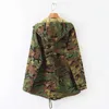 Automne Mode Femmes Camouflage Veste à capuche Vintage Élégant Femme Lace-Up Coton Manteau Casual Vêtements d'extérieur 210531