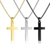 Classique Croix Collier Hommes En Acier Inoxydable Argent Noir Or Chaîne Pendentif Collier Pour Hommes Bijoux Cadeau G220310