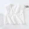 Women Summer Sweet Shirts Blouses Tops Sleeveless Solid Linen Turn-down Collar Female Elegant Casual Top Clothing Blusas 210513