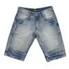 Italiensk vintage mode män jeans retro ljusblå förstörd designer rippad kort sommar hip hop denim shorts hombrre hbvw