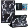 Lederen Flip Cases voor iPad 10.2 10.5 Pro 11 Air4 10.9 Air Air2 5 6 8 Mini 1/2/3/4 / 5 Tiger Butterfly Cat Sea Ocean Tower Panda ID-kaartsleufdekking