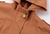 春の秋の女の子のジャケットKDSフード付きウインドブレーカーコートファッションソリッド子供の上着服211204