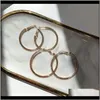 Hie Jewelry Drop Delivery 2021 Geometric Hollow Circle Golden Bling Starry Clear Crystal Large & Small Alloy Sleeper Hoop Earrings For Women