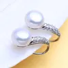 Natural Pearl Earrings 925 Sterling Silver Stud For Women Jewelry Romantic Cubic Zirconia CZ2009444