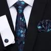 Red Tie Silk Woven Men Tie Necktie Hanky Cufflinks Set Luxury Men's Party Corbatas Office Gravatas