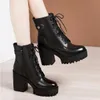 Women Boots Black Platform Shoes Lady Womens 8cm 10cm Boot Leather Shoe Trainers Sports Sneakers Size 35-43 06