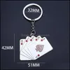 Kluczowe pierścienie Biżuteria Metal Royal Flush Poker Gry Pierścień Czerwony Czarny Brelok Breloczkowy Wiszący Moda Wisząca Will and Sandy 2022 Drop Dostawa 2021 SR