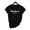 2021 Nyaste Pepe-Jeans-London T-shirt Sommar Kvinnors Kortärmad Populära Tees Shirt Toppar Unisex Y0606