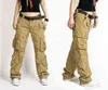Kadın Kargo Pantolon Cep Pamuk Hip Hop Eğlence Pantolon Gevşek Baggy Askeri Ordu Taktik Pantolon Geniş Bacak Joggers Artı Boyutu XXL AA220314
