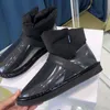 2022 PCV Wodoodporne Kobiety Buty Okrągłe Toe Snow Buty Kobieta Slip On Platformy Mieszkania Białe Wełny Zimowe buty