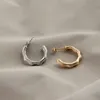 Sterling Silver C Hoop örhängen för kvinnor vågar vridning piercing koreansk bohemisk örhänge punk uttalande mode smycken huggie