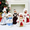 Christmas Musical Santa Claus Snow Maiden Electric Dolls Plush Toys Gift Xmas Ornaments Decoration Home Room Decor Year 2022 211019