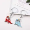 Lovely Primitive Dinosaur Keychain Cartoon Green Forest Animal Pendant Key Ring Girls Boys Party Gift Key Jewelry Accessories G1019