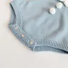 Sailor Collar Infant Baby Girls Bowknot Knit Rompers Clothing Autumn Winter Kids Girl Long Sleeve Clothes 210521