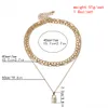 3 Layers Lock Chain Necklace Punk Locks diamansd Chains Pendant Necklaces Women Fashion Gothic Jewelry