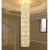 American Modern Long K9 Crystal Chandeliers LED Light European Villa Loft Chandelier Lights Fixture Stairway Home Indoor Lighting Height900cm 700cm 500cm 300cm