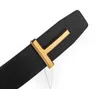 Designer Riemen T Copper Gesp 3.8cm Wide Leisure Business Gift Litchi Patroon Geperforeerde Lederen Belt