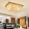 Luxury ceiling light fixture modern crystal chandelier interior decorative rectangle lighting for living room bedroom decoration