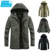 Vinter Varm Parkas Jacka Män 100% Bomull Tjock Mode Casual Män Parkas Coat Militär Vindskyddad Hooded Jackor Män 211104