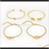 Other Bracelets Drop Delivery 2021 Fashion Jewelry Leaf Knot Womens Bracelet Set 4 Pieces Sl117W2Y8 1Brce