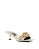 Donne vere donne in pelle vera tacchi alti sandali estate casual punta quadrata in metallo dolce abito da sposa sexy scarpe da spina sexy scarpe nere dimensioni