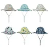 2021 bébé enfants casquettes de soleil grenadine couleurs unies pleines fleurs imprimer fille été protéger cou capeline ventiler visière confortable avec arc