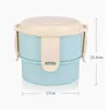 3Layers rostfritt stål Lunchbox Matuppvärmningsbehållare Termisk med fack Bento för barn 210423