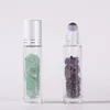 Naturalny Jade Arts and Crafts Rollerball Bottle Bottle Perfume Dozownik Przezroczyste szkło 10 ml