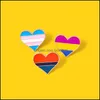 Szpilki broszki biżuteria LGBT Rainbow Heart Lesbian Gay Pride Enamel Pins for Women Men Cartoon Cute Creative Fashion Badge Aessories Prezentacja torba na prezent