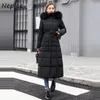 Coréen cordon Slim Fit femmes Parkas décontracté à capuche coton manteau Double poches mode hiver vestes 210422