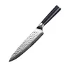 Yuzi Профессиональные кухонные ножи Дамаск стальные шеф-повар нож 8 дюймов клиавер инструмент нарезки с черной деревянной ручкой
