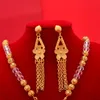 Collier de boucles d'oreilles 24k couleur en or